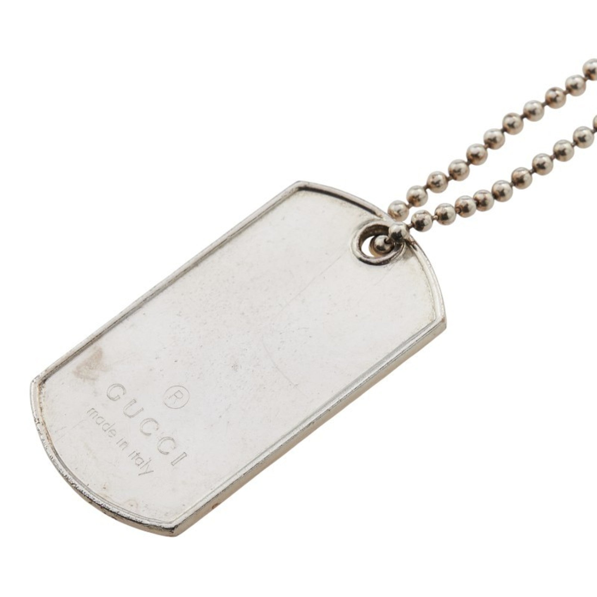 Dog Tag ID Pendant Necklace Sterling Silver