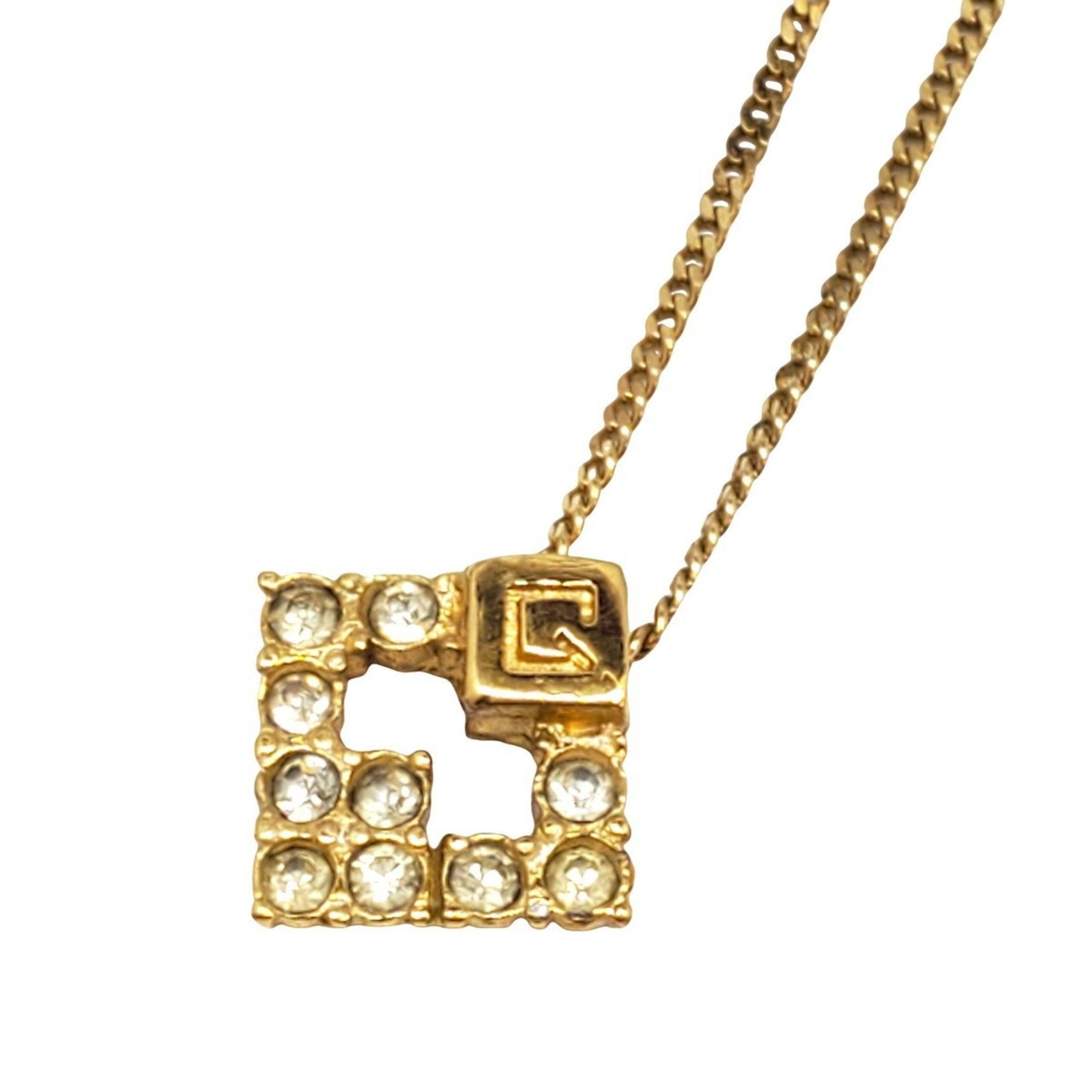 Pendant Necklace Gold With Rhinestone