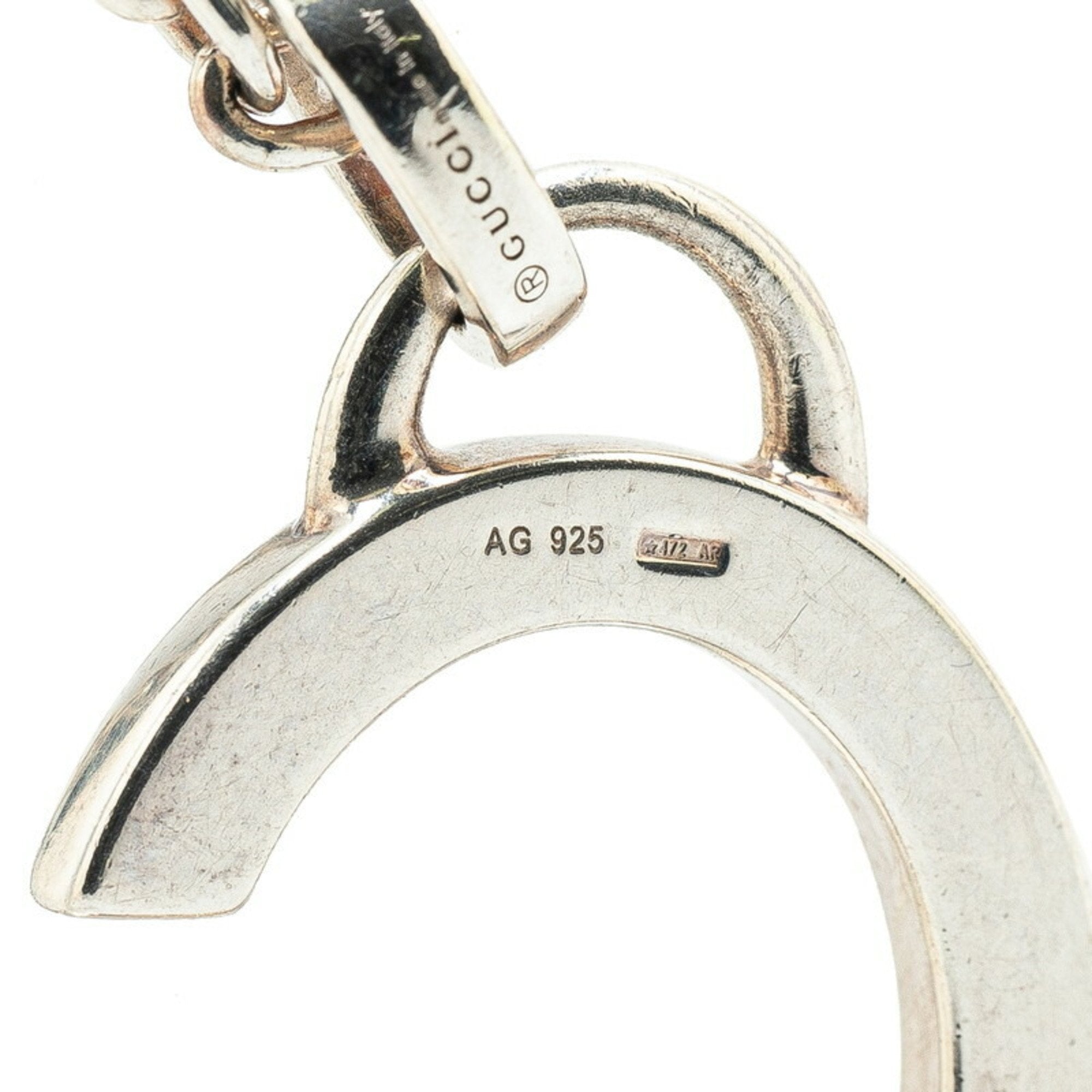 G Plate Pendant Necklace Sterling Silver