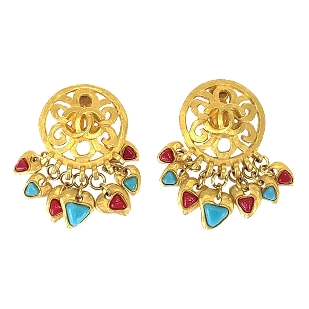 CC Logo Clip-On Earrings Gold-Tone Metal Gold-Tone Metal