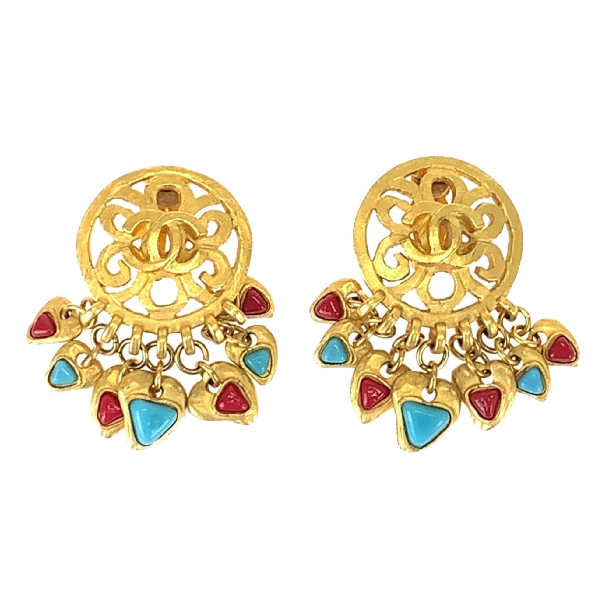 CC Logo Clip-On Earrings Gold-Tone Metal Gold-Tone Metal