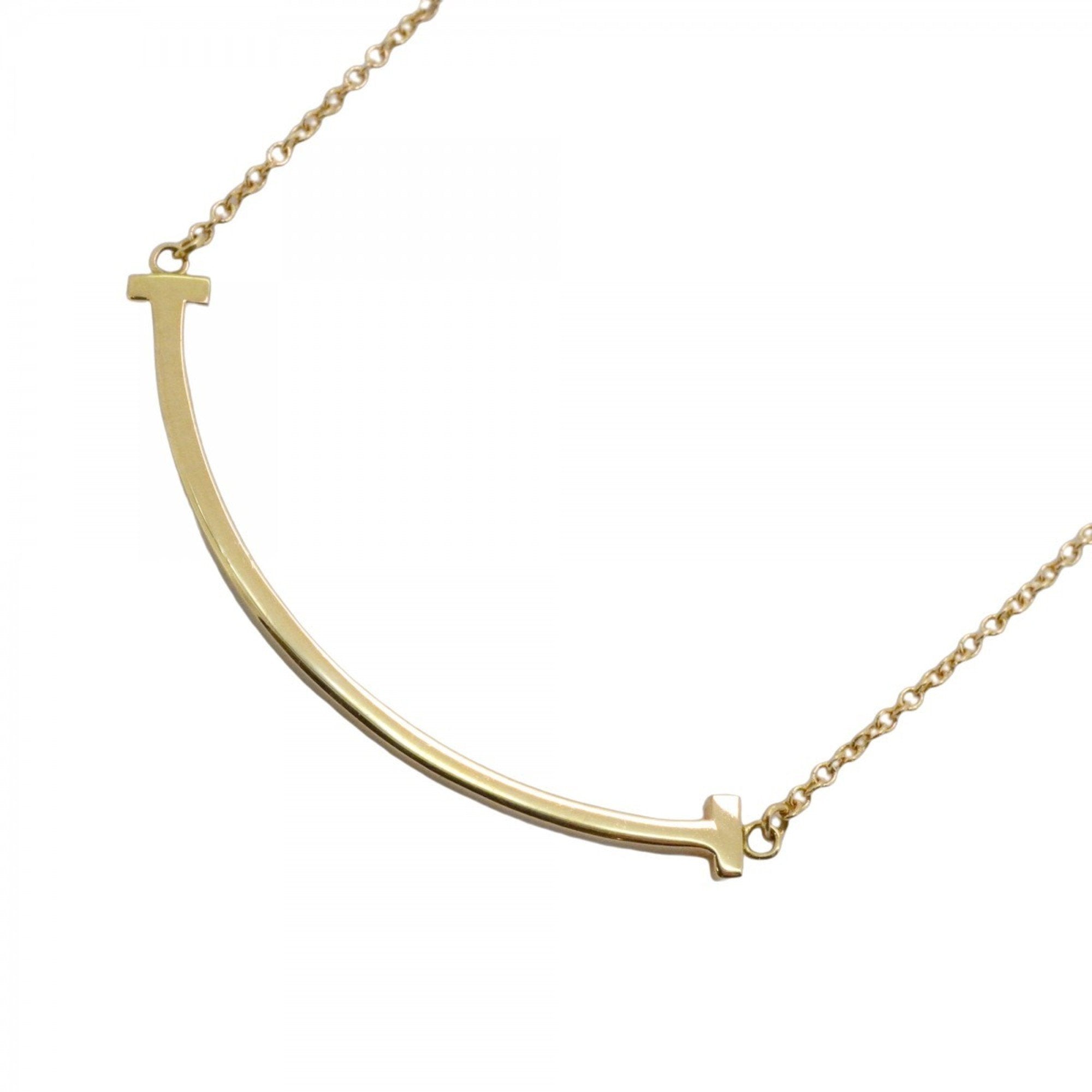 T Smile Pendant Necklace 18K Yellow Gold