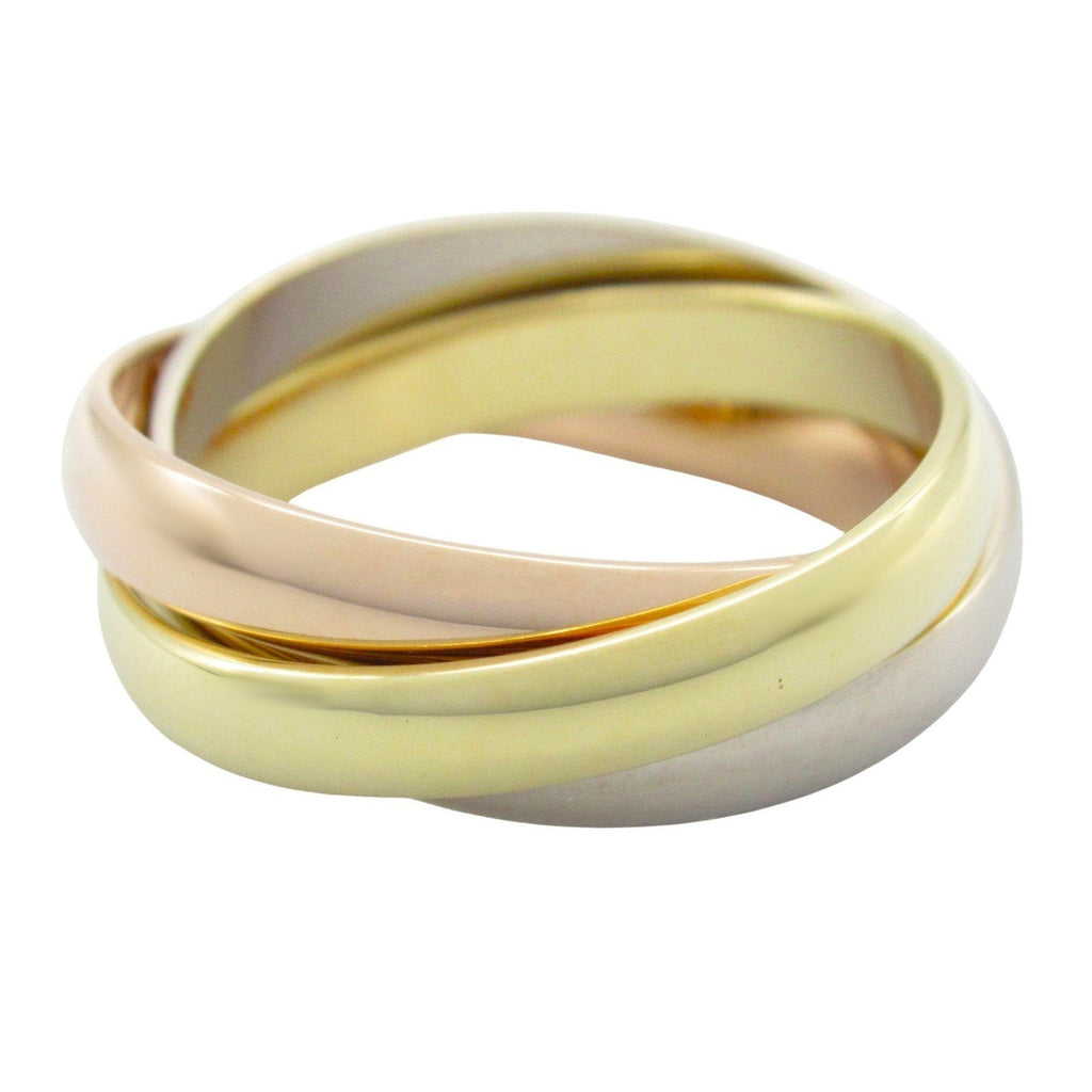 Vendome Louis Cartier Band Ring 18K Tricolor Gold