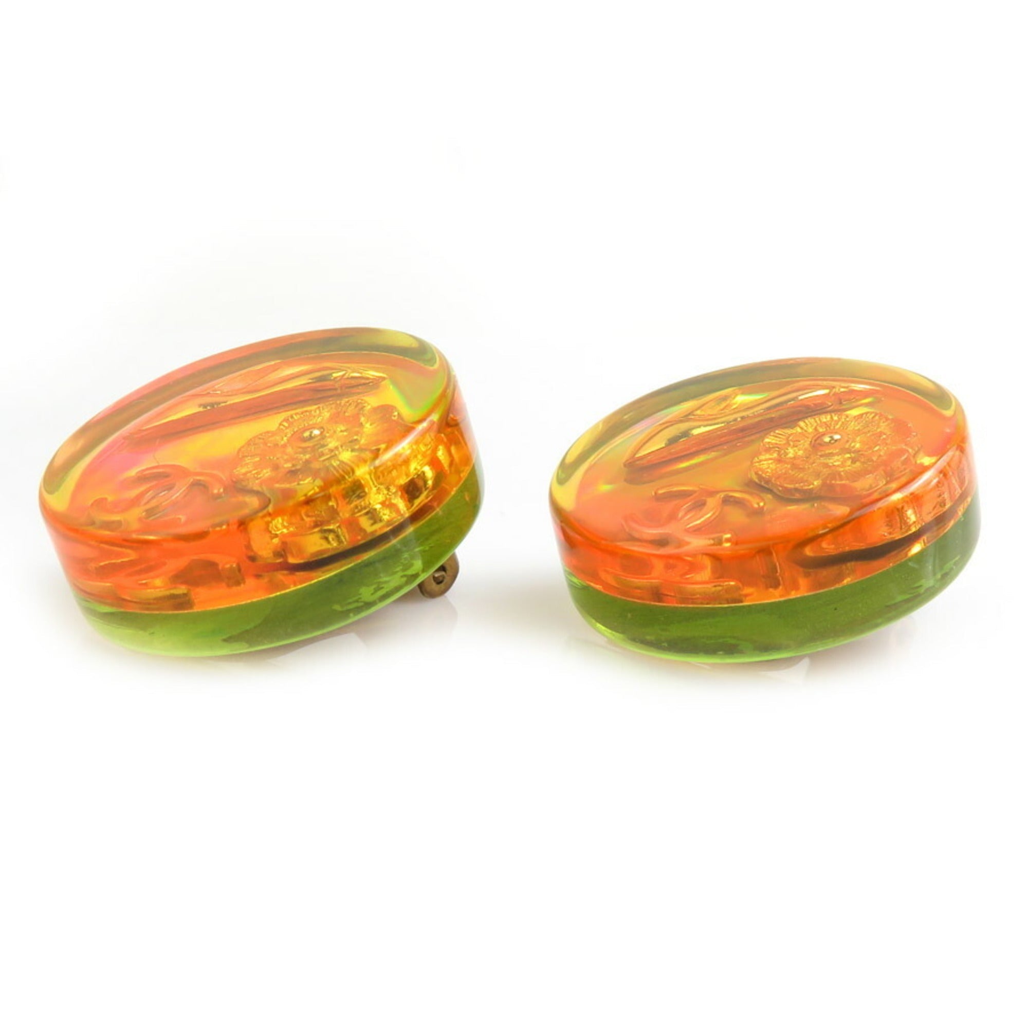 CC Logo Clip-On Earrings Gold-Tone Metal
