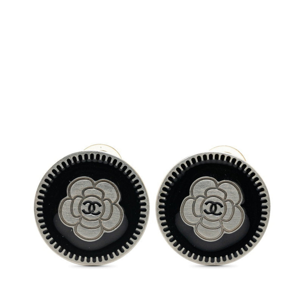 CC Logo Clip-On Earrings Silver-Tone Metal Silver-Tone Metal