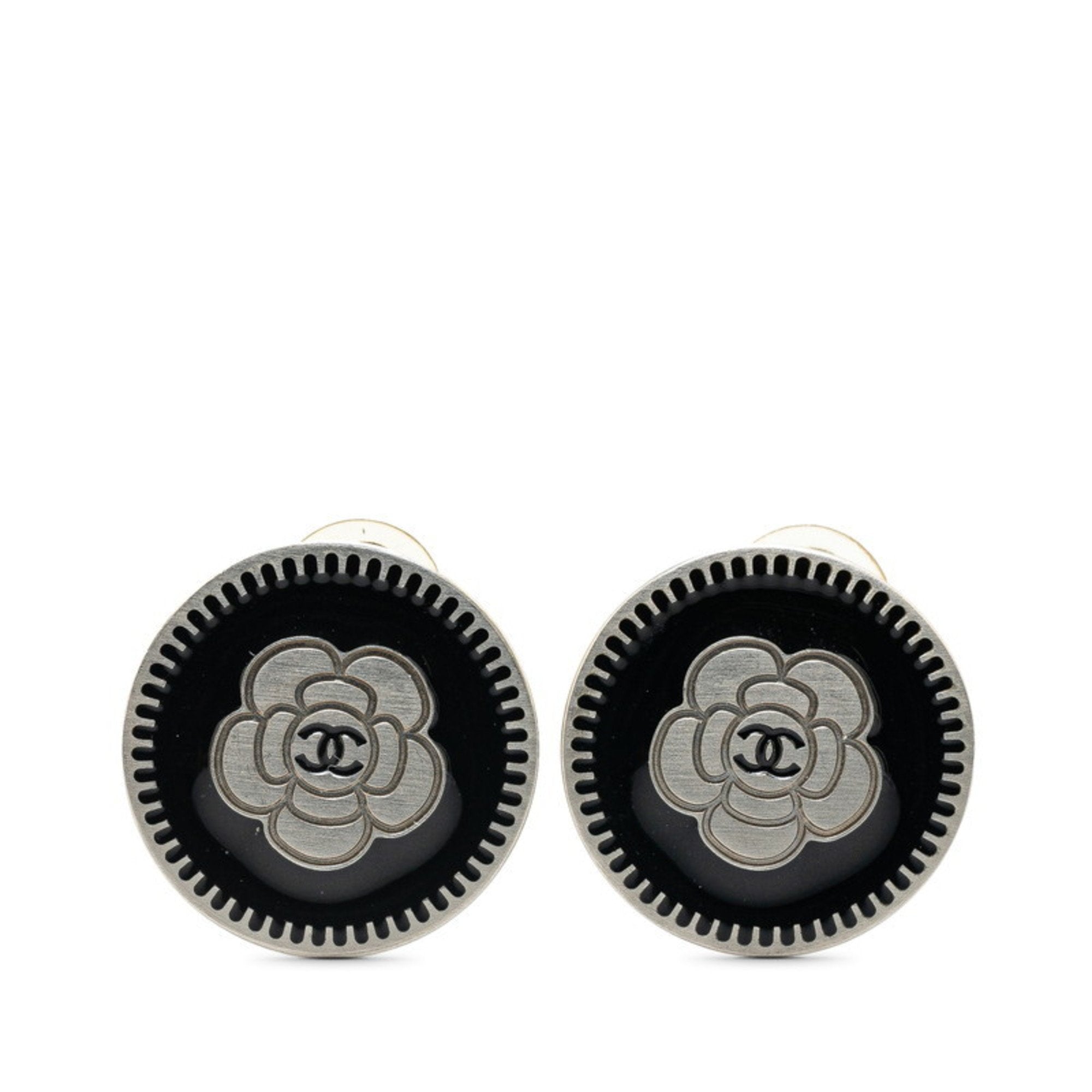 CC Logo Clip-On Earrings Silver-Tone Metal Silver-Tone Metal