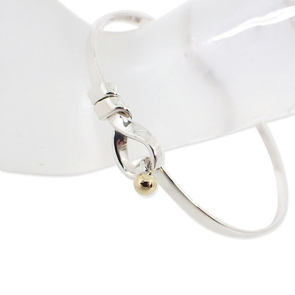 Hook and Eye Bracelet Sterling Silver and 18K Yellow Gold