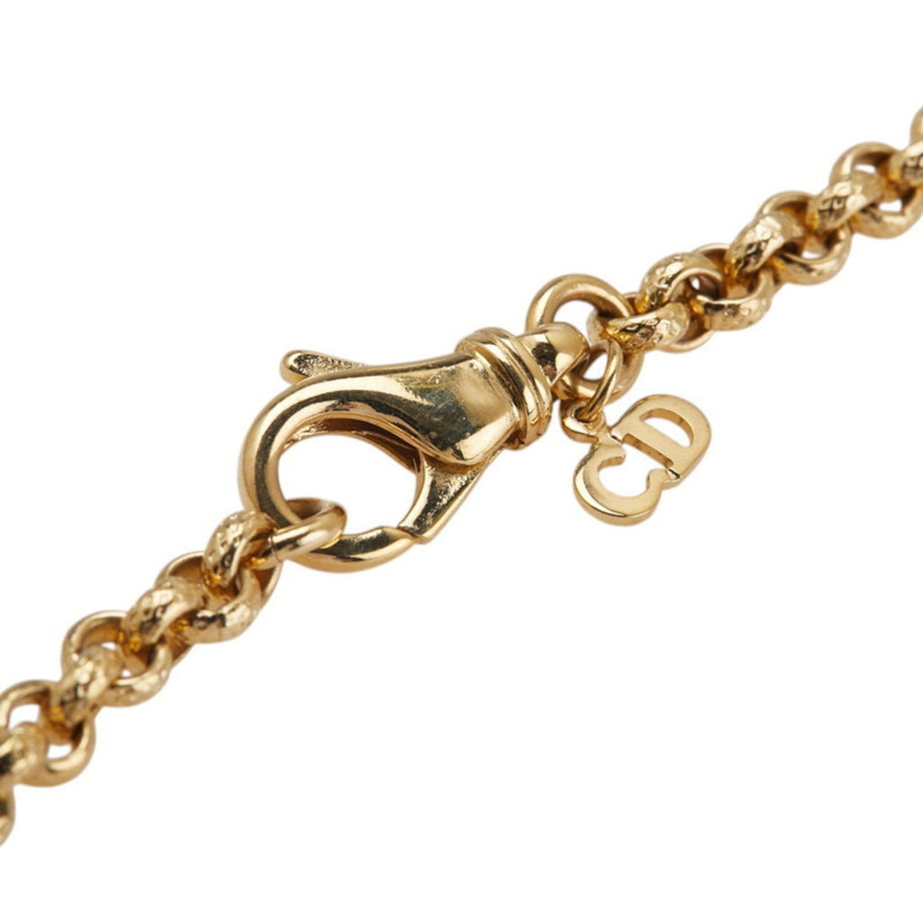 Flower Motif Round Pendant Necklace Gold Plated