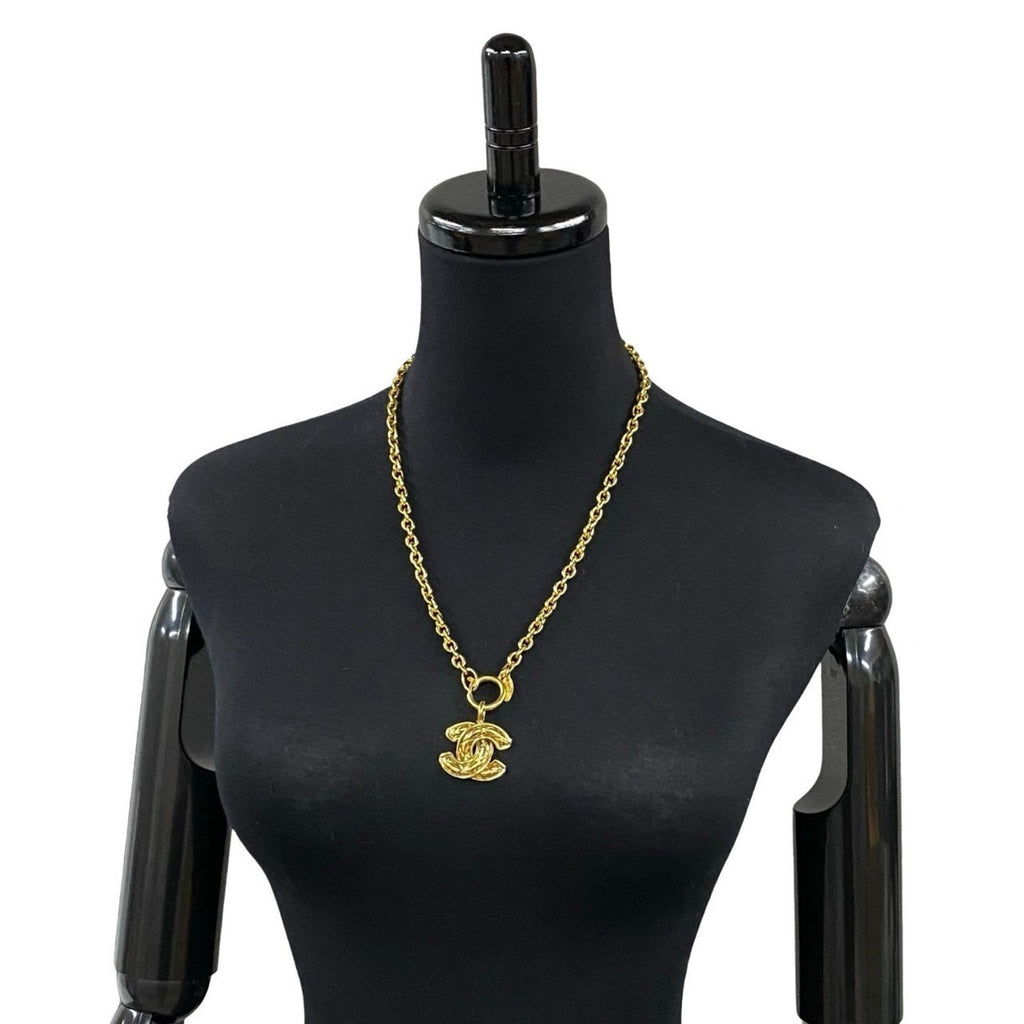 CC Logo Chain Pendant Necklace Metal
