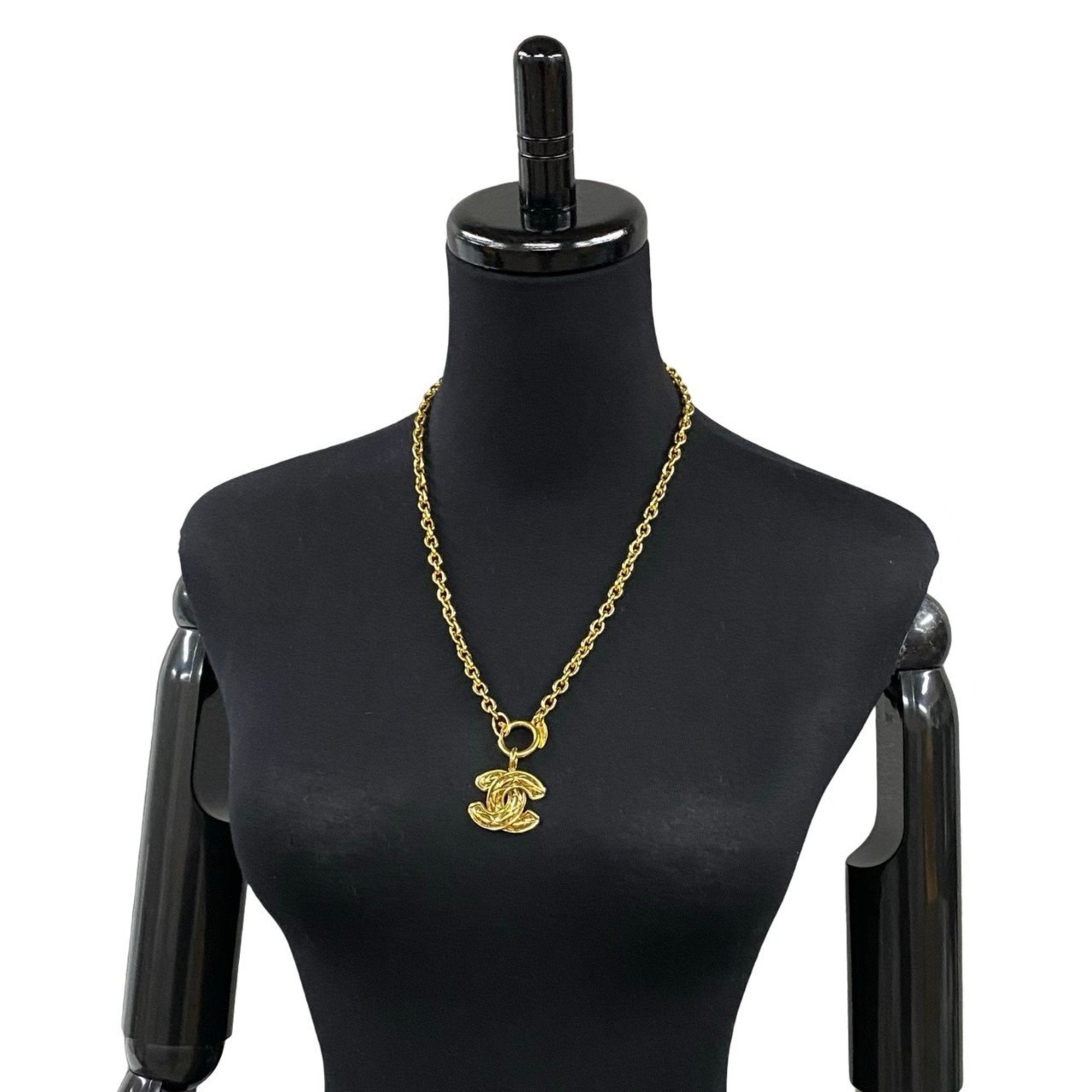 CC Logo Chain Pendant Necklace Metal
