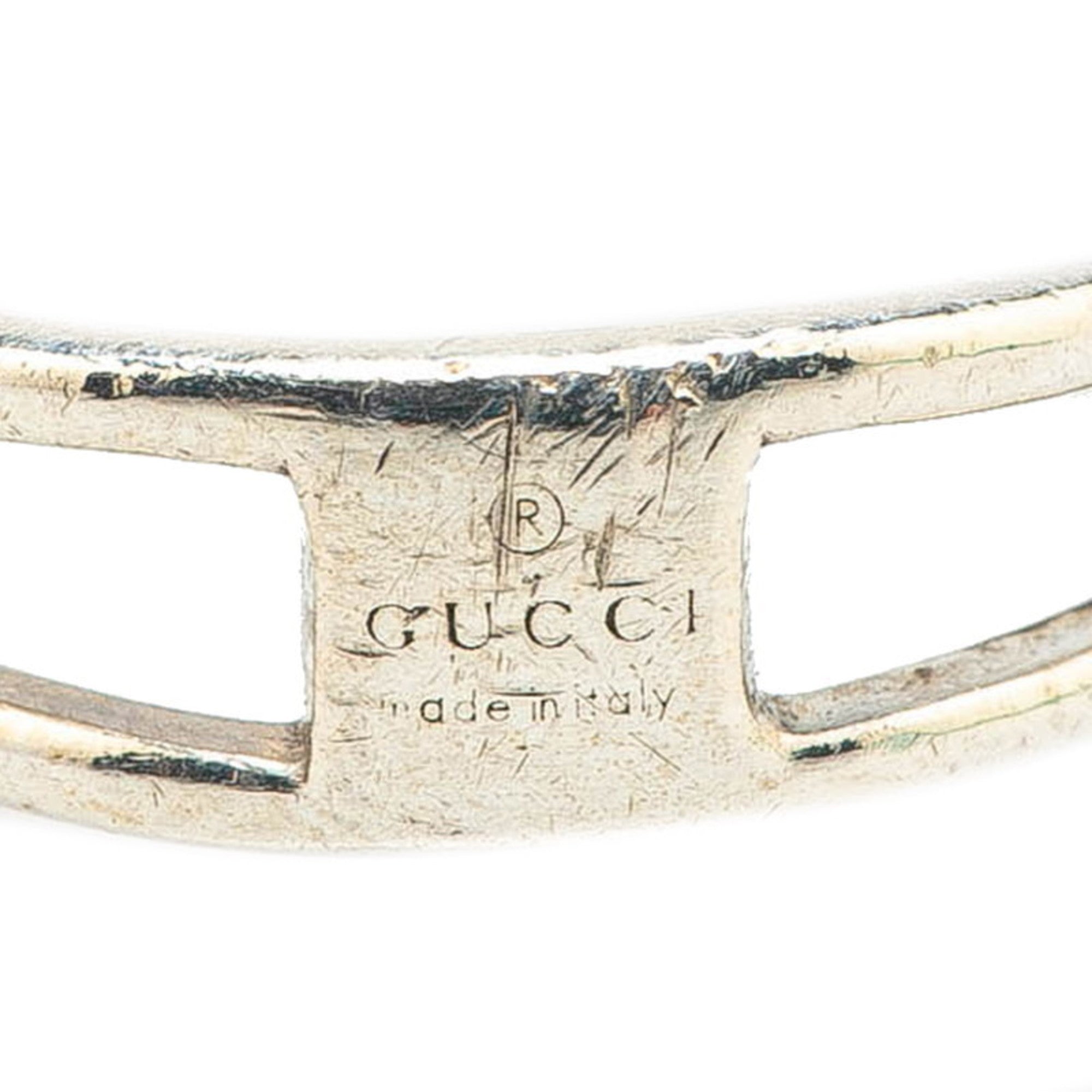 Interlocking G Slim Open Band Ring Sterling Silver