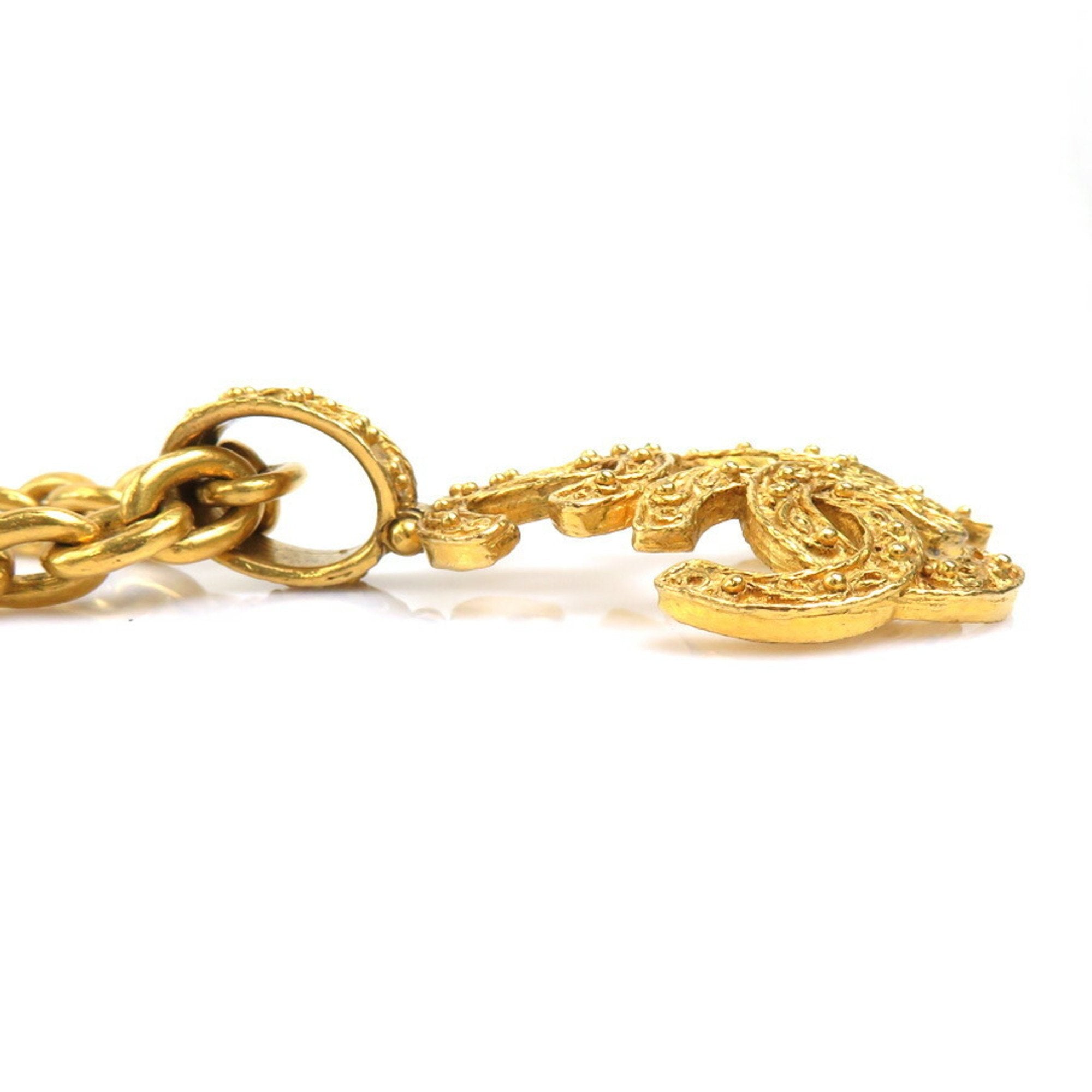 CC Logo Pendant Necklace Gold-Tone Metal