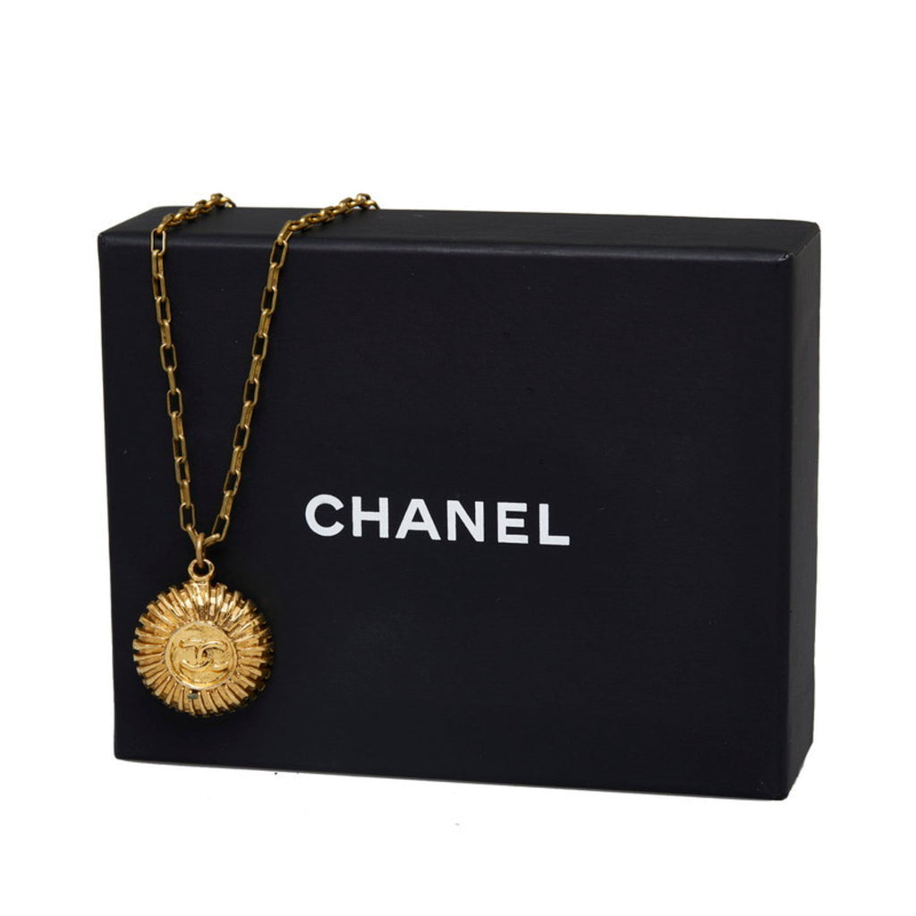CC Logo Medal Pendant Necklace Metal