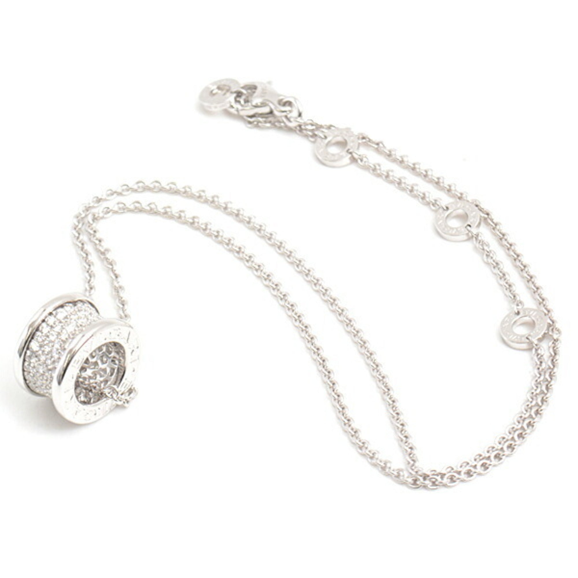 B.Zero1 Pendant Necklace 18K White Gold with Diamond
