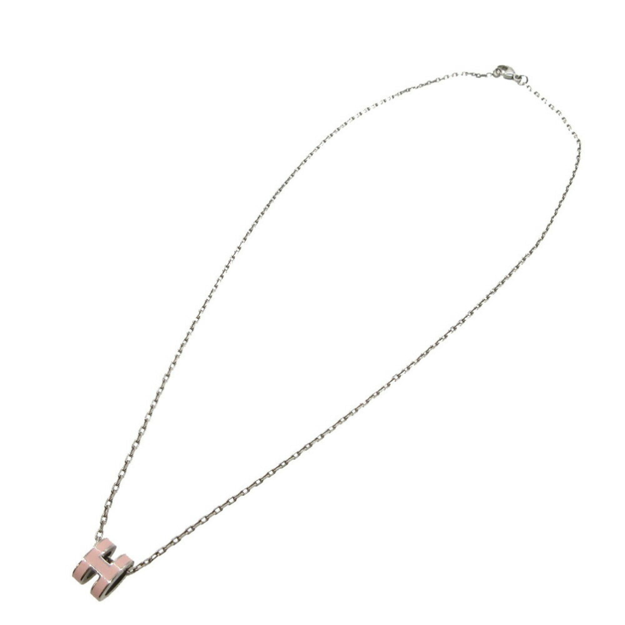 Pop Ash Pendant Necklace Metal Pink and Silver Mini