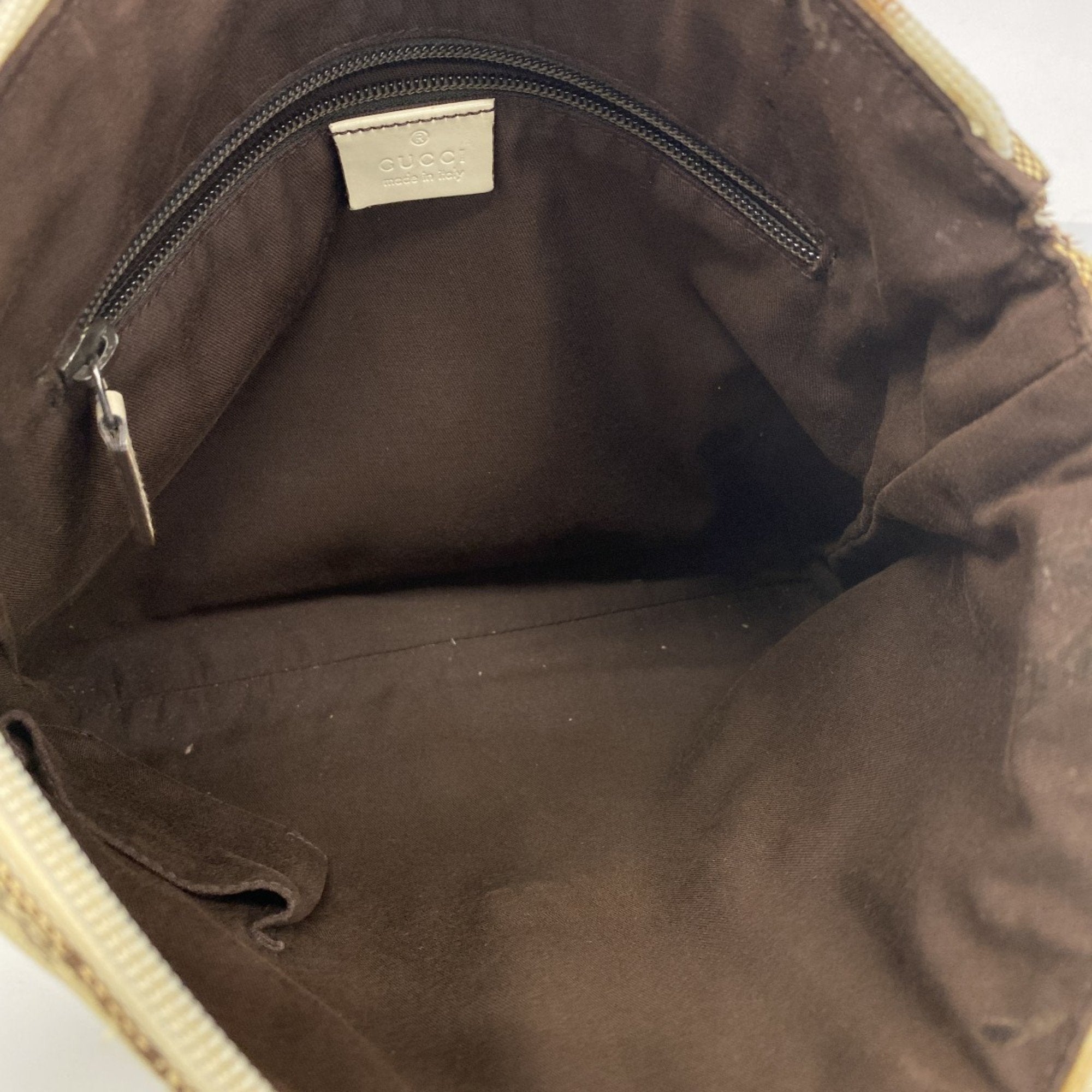 Zip Messenger Bag GG Canvas with Perforated Leather Medium