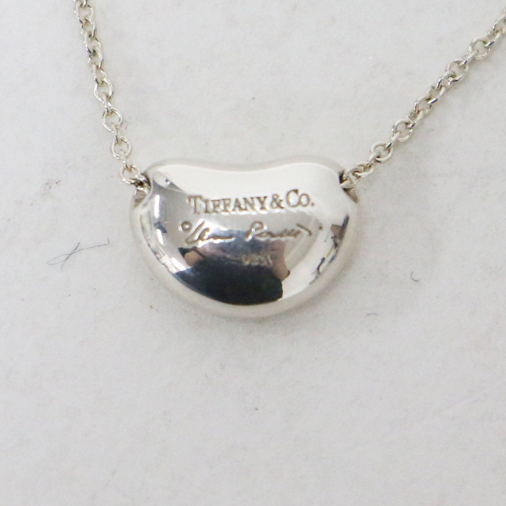 Bean Pendant Necklace Sterling Silver 7mm