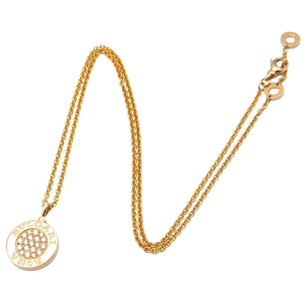 Pendant Necklace 18K Rose Gold with Diamond and Onyx