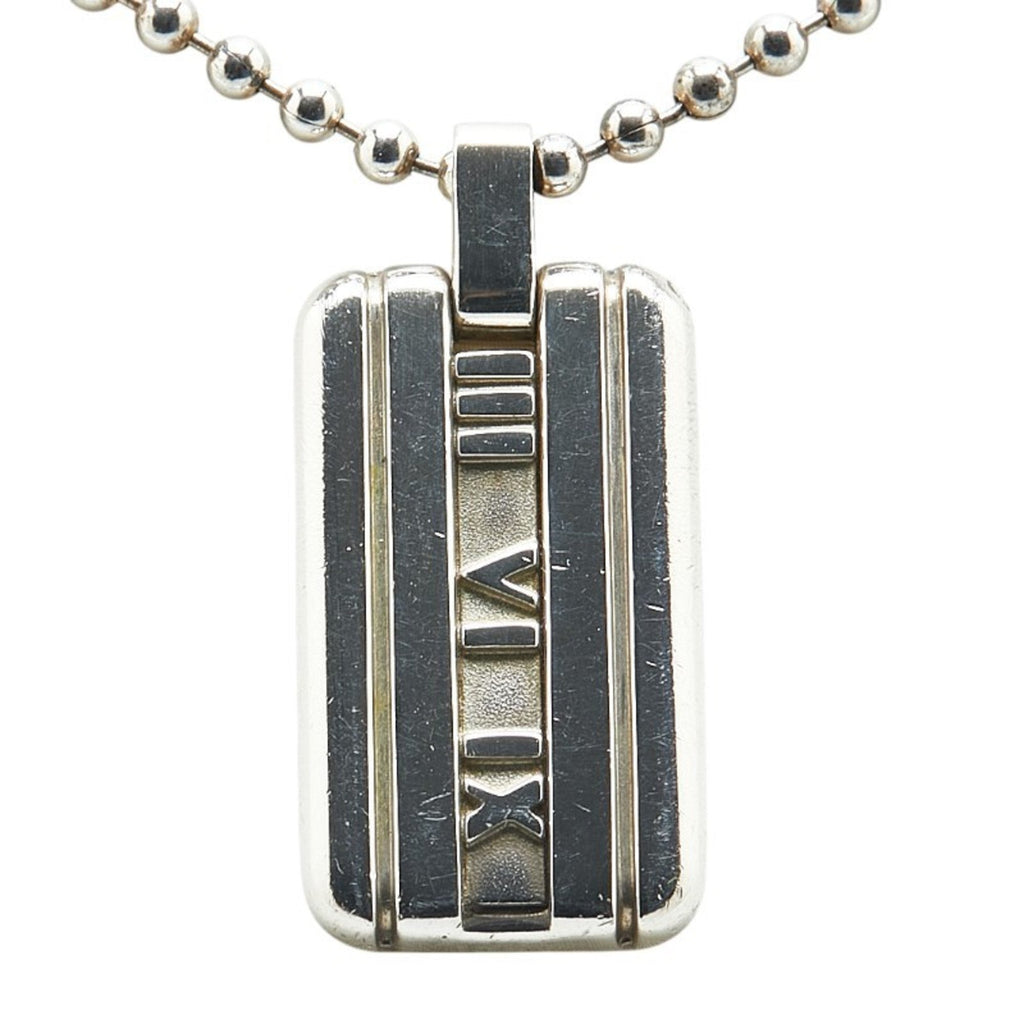 Atlas Dog Tag Pendant Necklace Sterling Silver