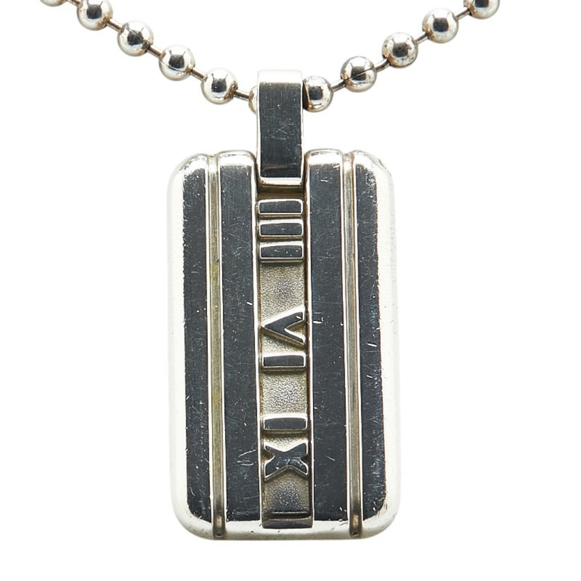 Atlas Dog Tag Pendant Necklace Sterling Silver