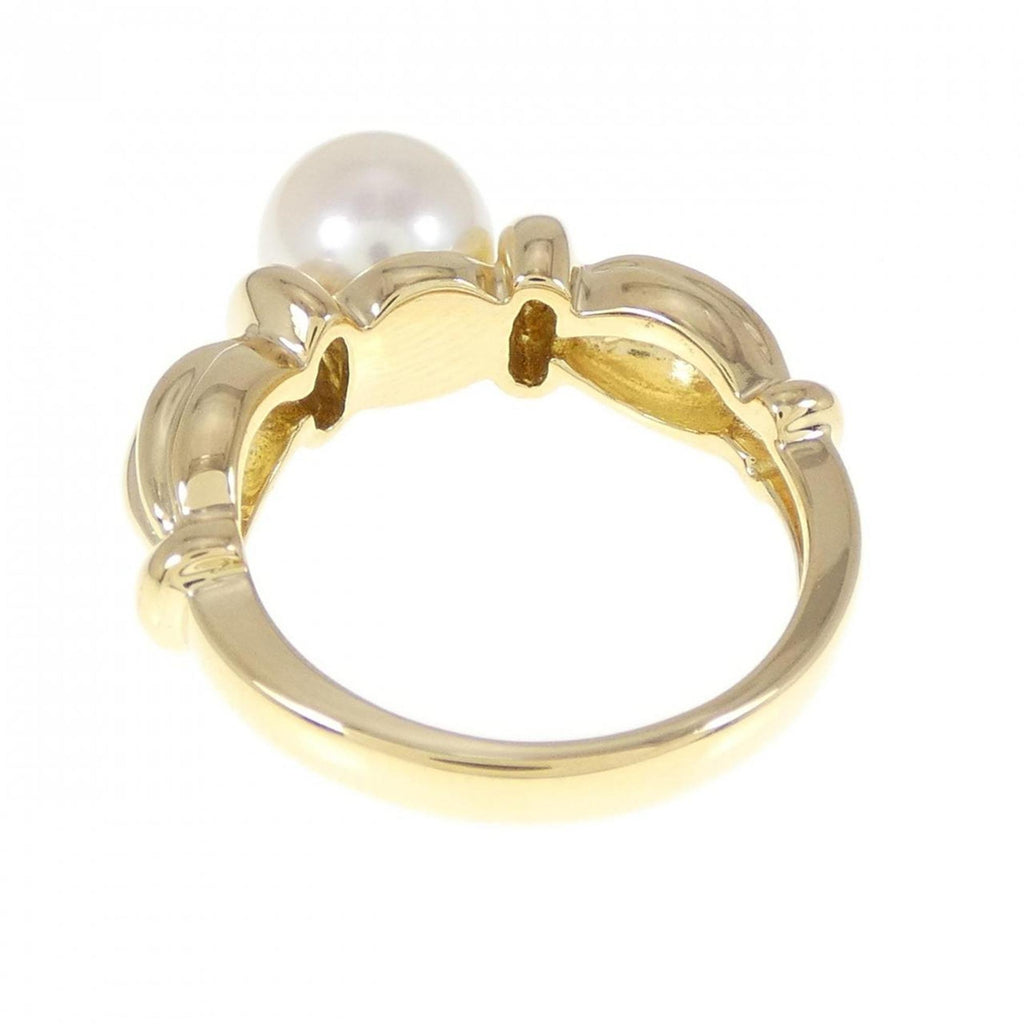 Band Ring Yellow 7mm With Pearl