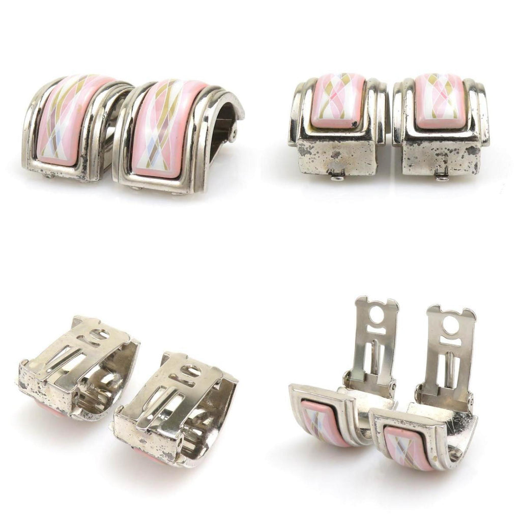 Clip-On Earrings Enamel and Metal