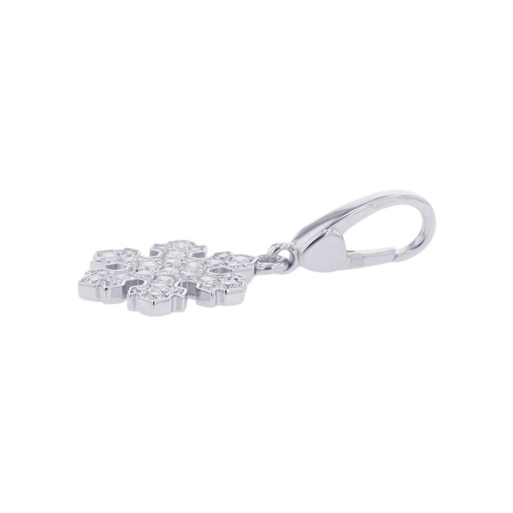 Snowflake Pendant Necklace 18K White Gold with Diamonds