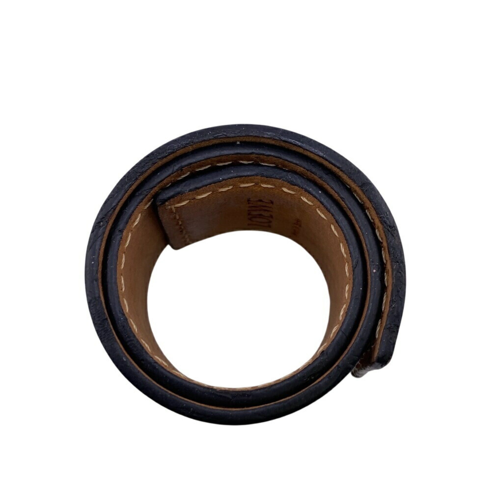 Anagram Slap Bracelet Leather Brown and Camel