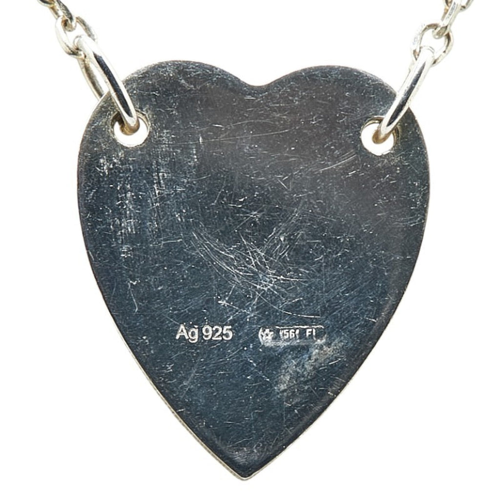Heart Motif Pendant Necklace Sterling Silver