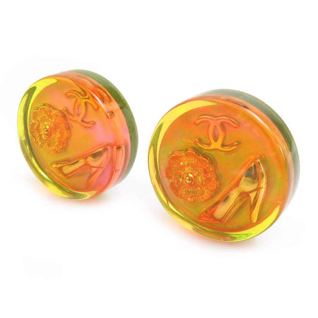 CC Logo Clip-On Earrings Gold-Tone Metal