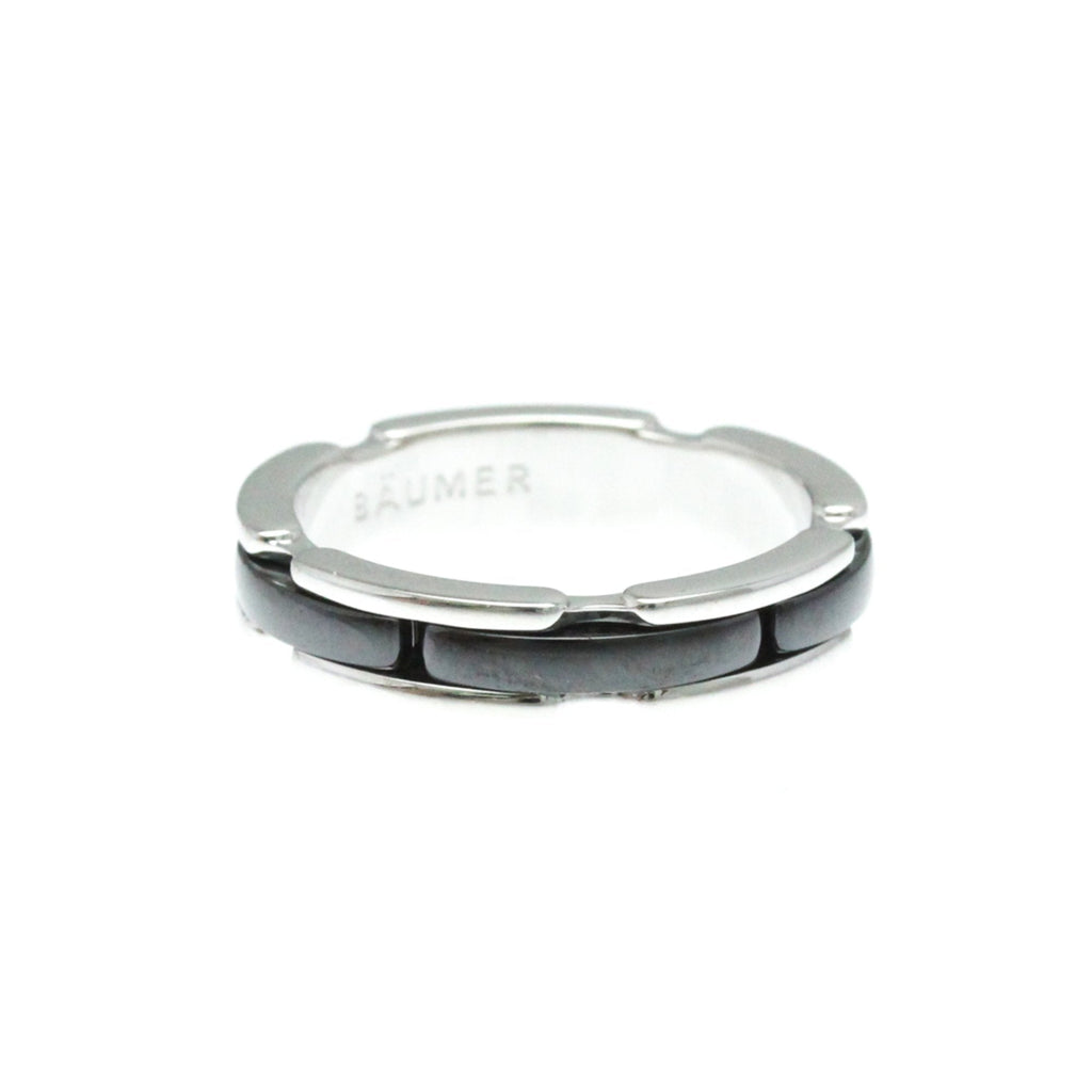 Band Ring Ceramic and 18K White Gold
