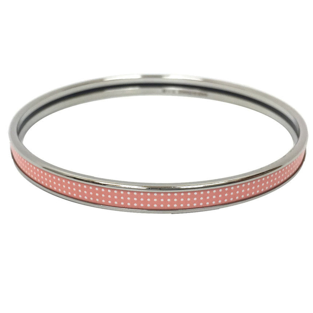 Bangle Bracelet Pink and Silver Metal