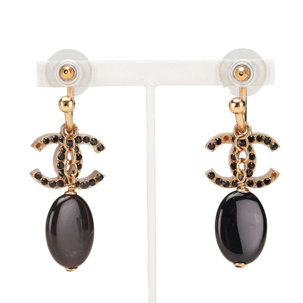 CC Logo Hoop Earrings Gold-Tone Metal Gold-Tone Metal