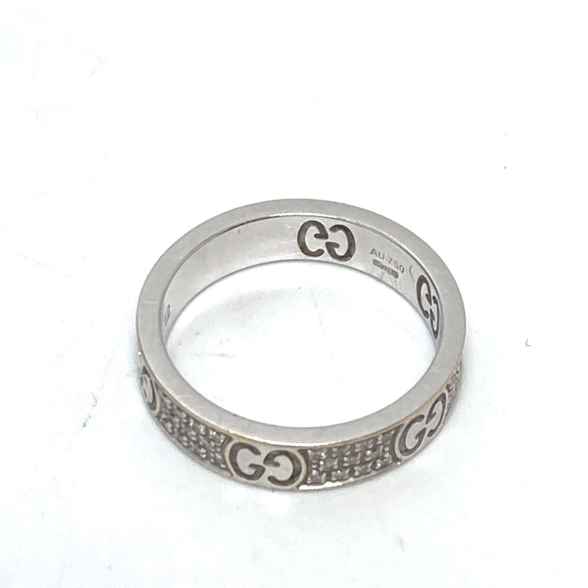 Band Ring 18K White Gold with Diamond