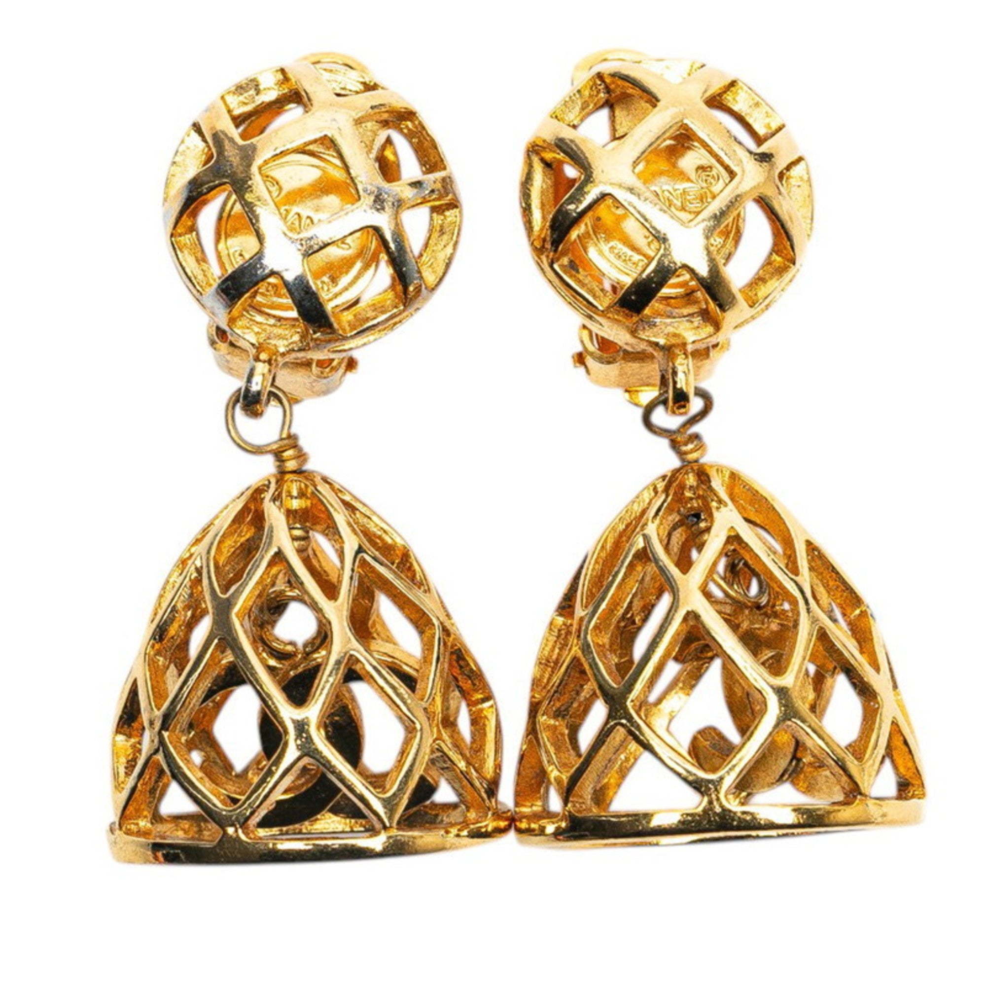 CC Logo Clip-On Earrings Metal Gold-Tone Metal