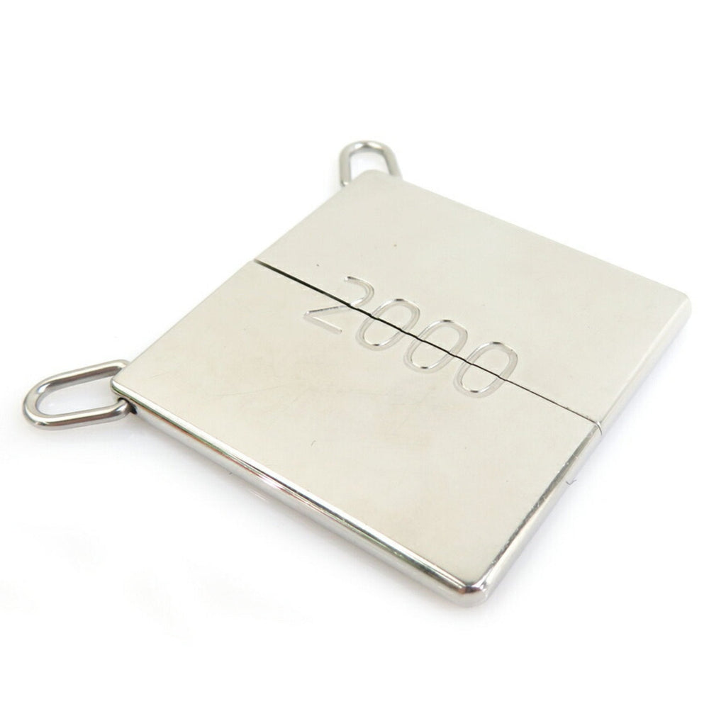 Pendant Necklace Leather and Metal Black and Silver