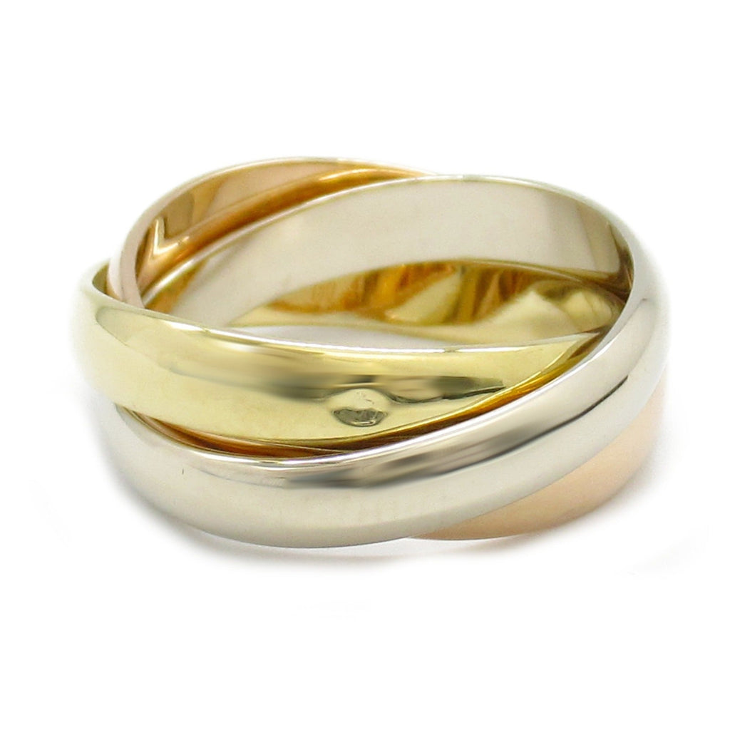 Vendome Louis Cartier Band Ring 18K Tricolor Gold