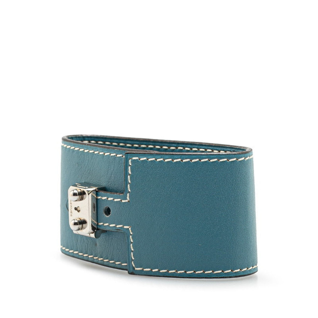 Sac A Depeche Bracelet Barenia Leather Blue