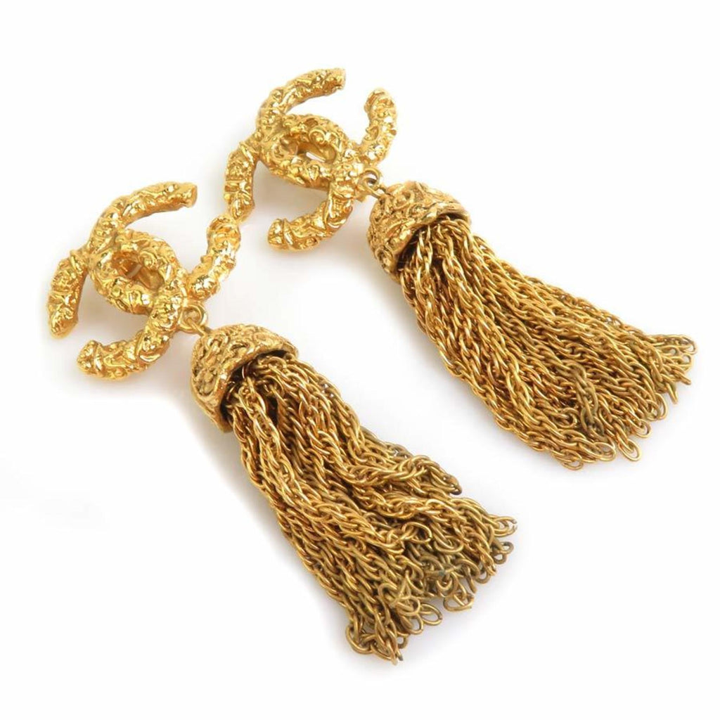 CC Logo Clip-On Earrings Gold-Tone Metal Gold-Tone Metal