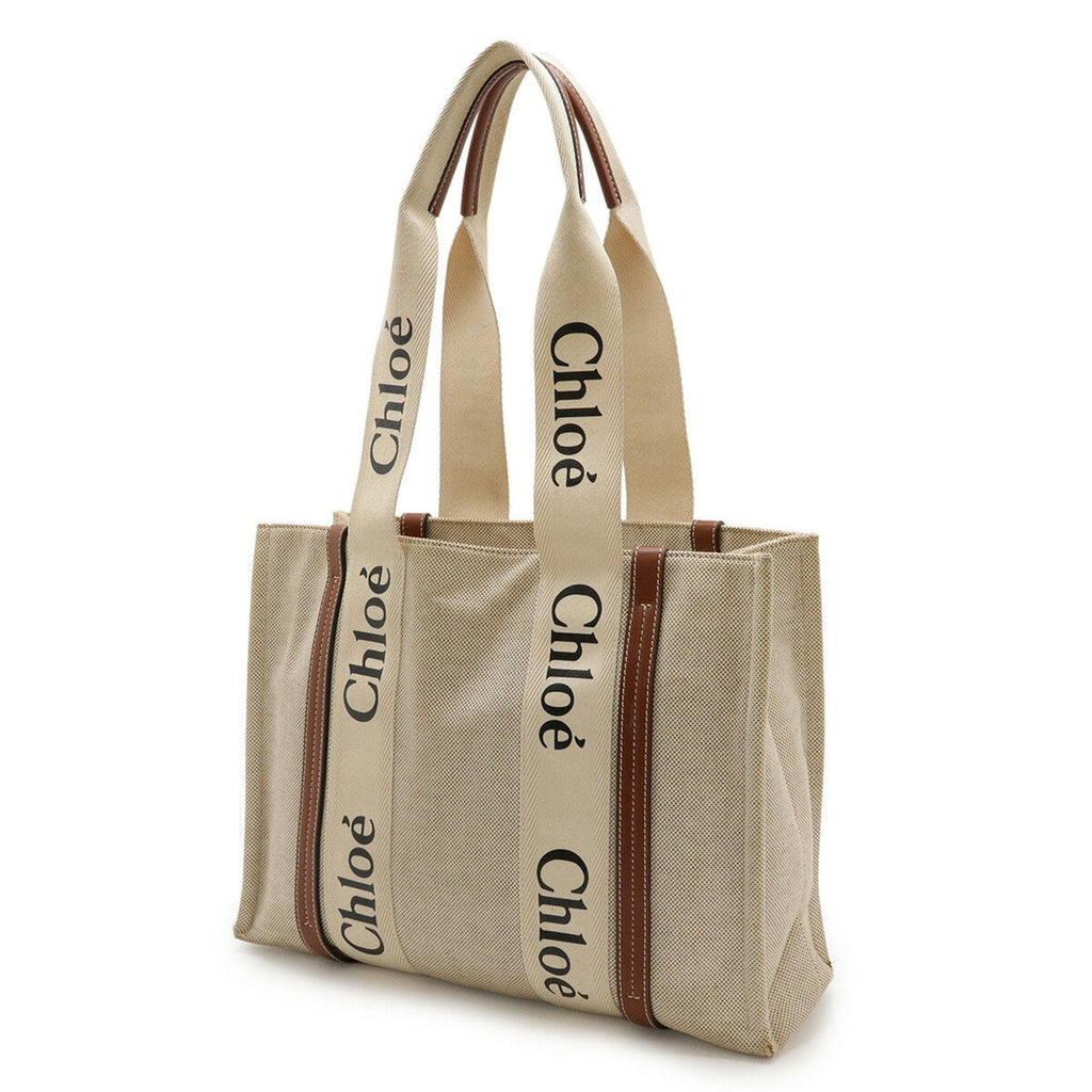 Woody Tote Canvas with Leather Medium