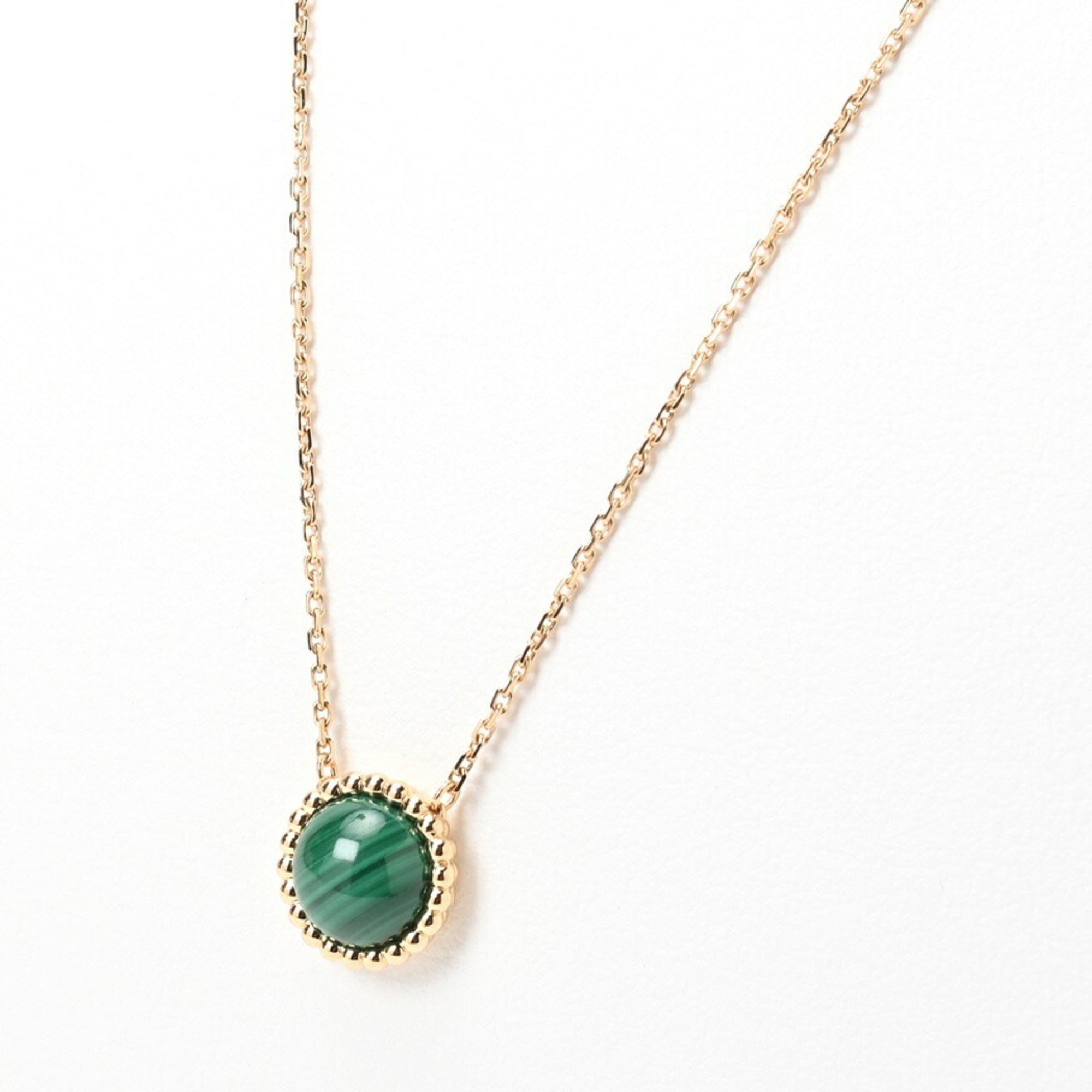 Perlee Pendant Necklace 18K Yellow Gold with Malachite