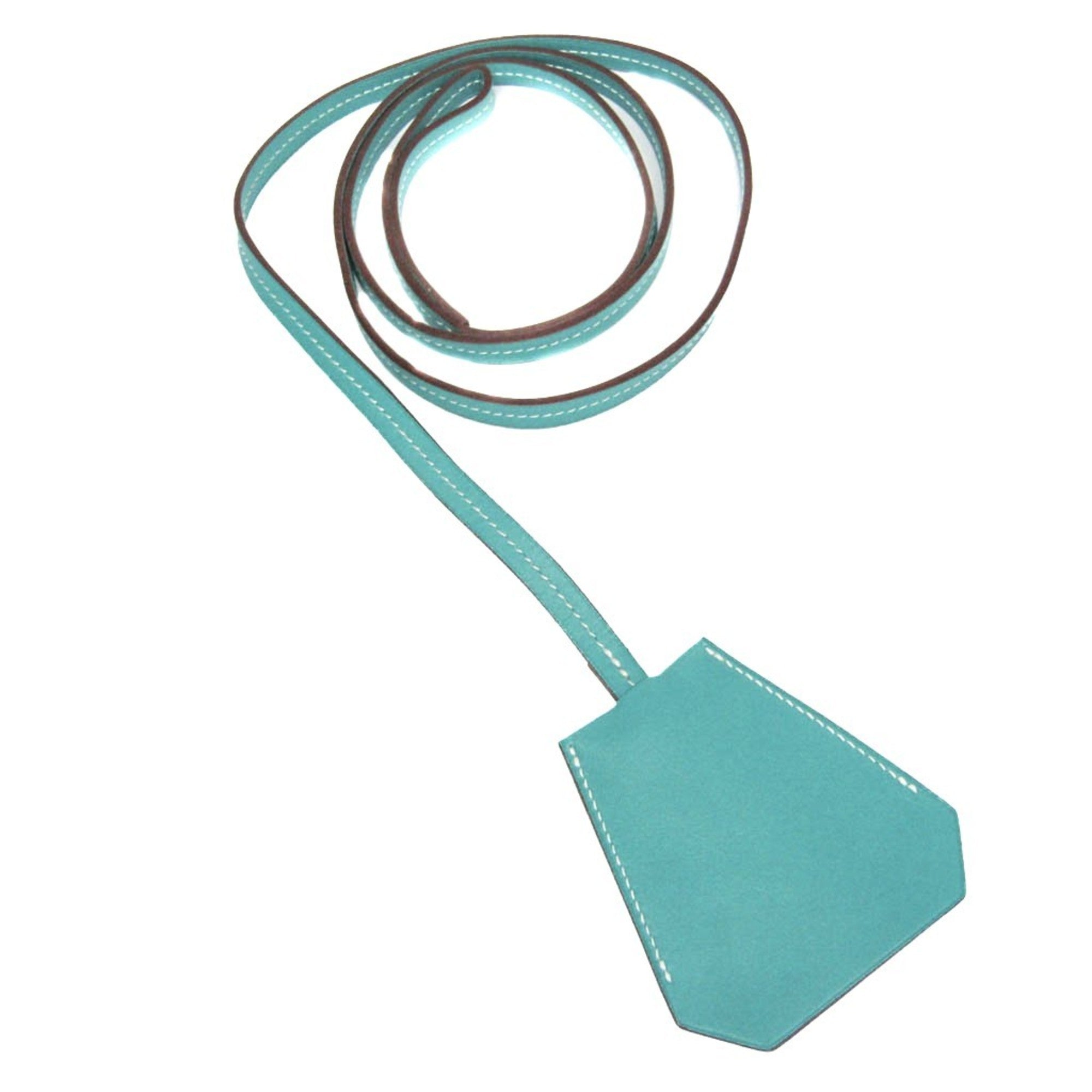 Clochette Pendant Necklace Leather and Metal Green
