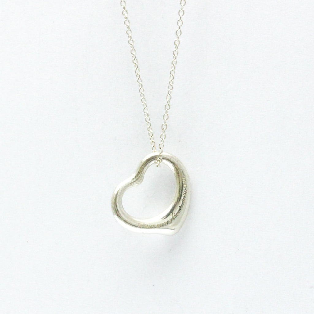Open Heart Pendant Necklace Sterling Silver 14mm