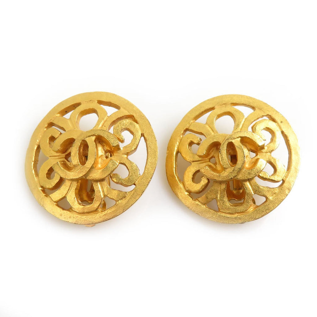 CC Logo Earrings Gold-Tone Metal Gold-Tone Metal