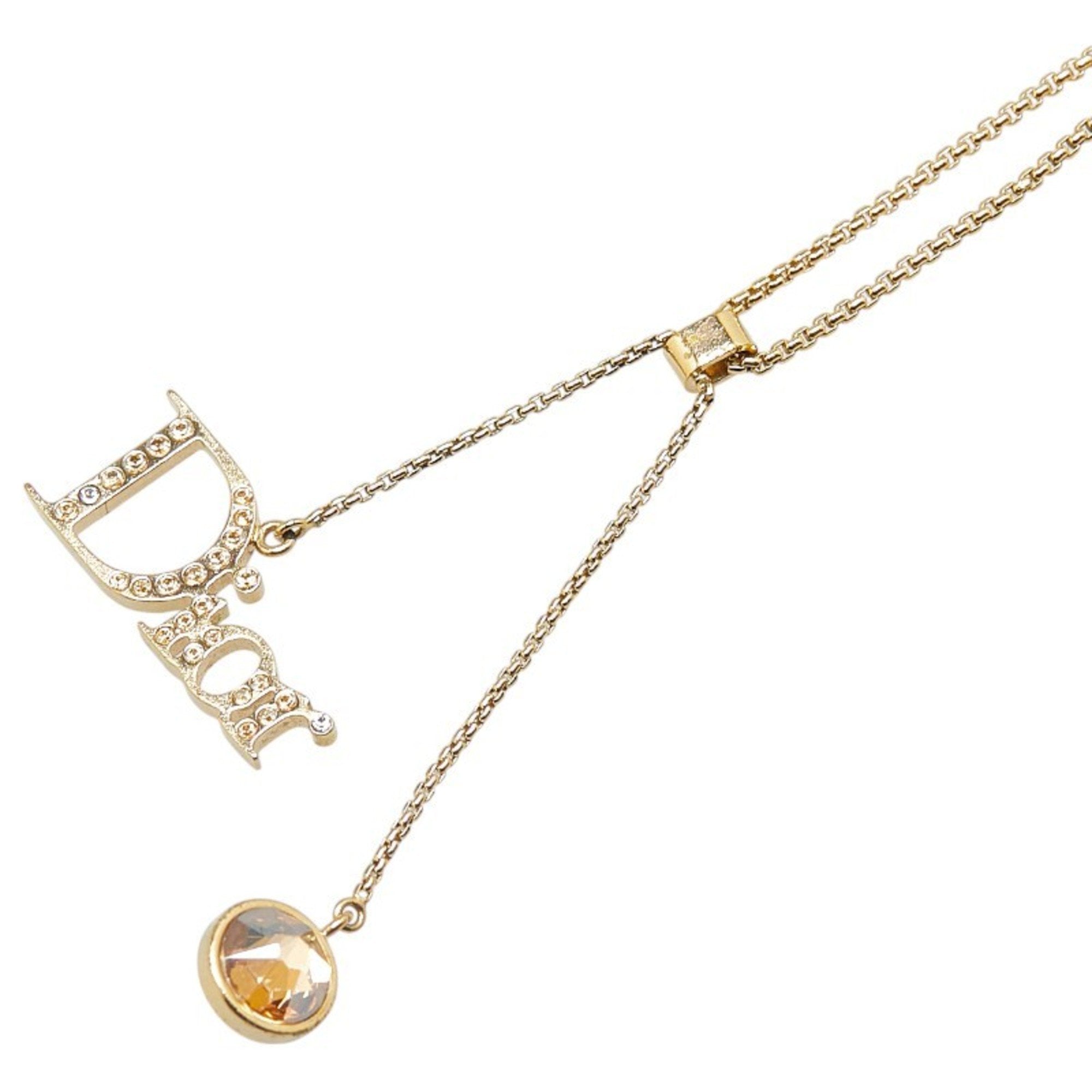 Pendant Necklace Rhinestone Gold