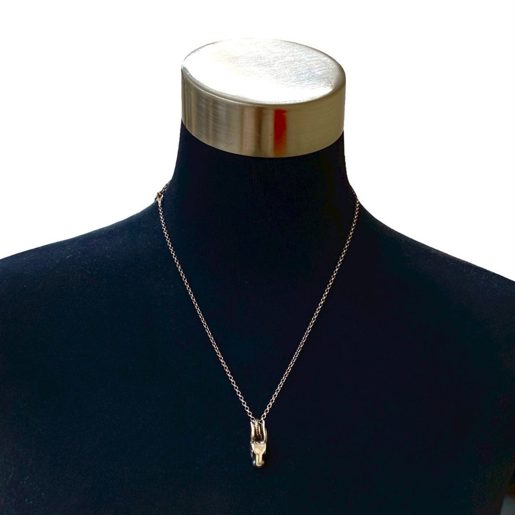 Anger Forest Rabbit Head Pendant Necklace Sterling Silver