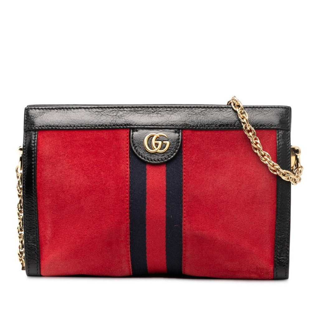 Ophidia Chain Shoulder Bag Suede Small