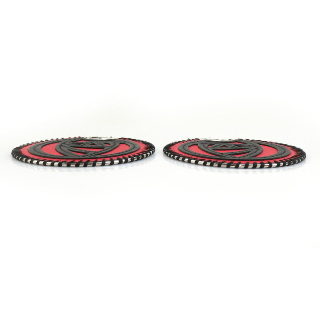 Earrings Leather and Metal
