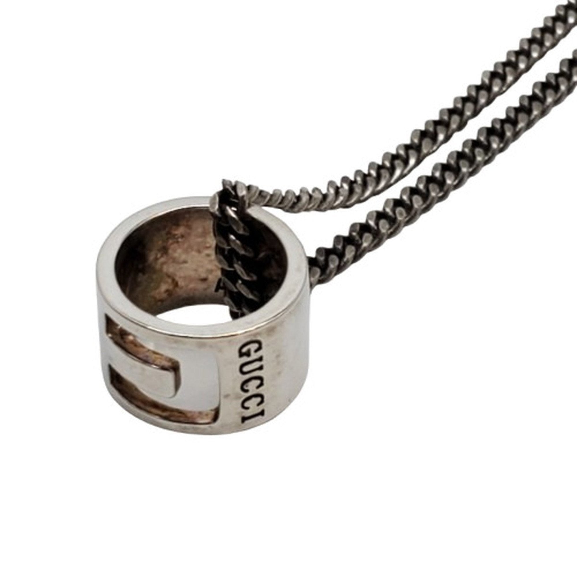 Cutout G Pendant Necklace Sterling Silver