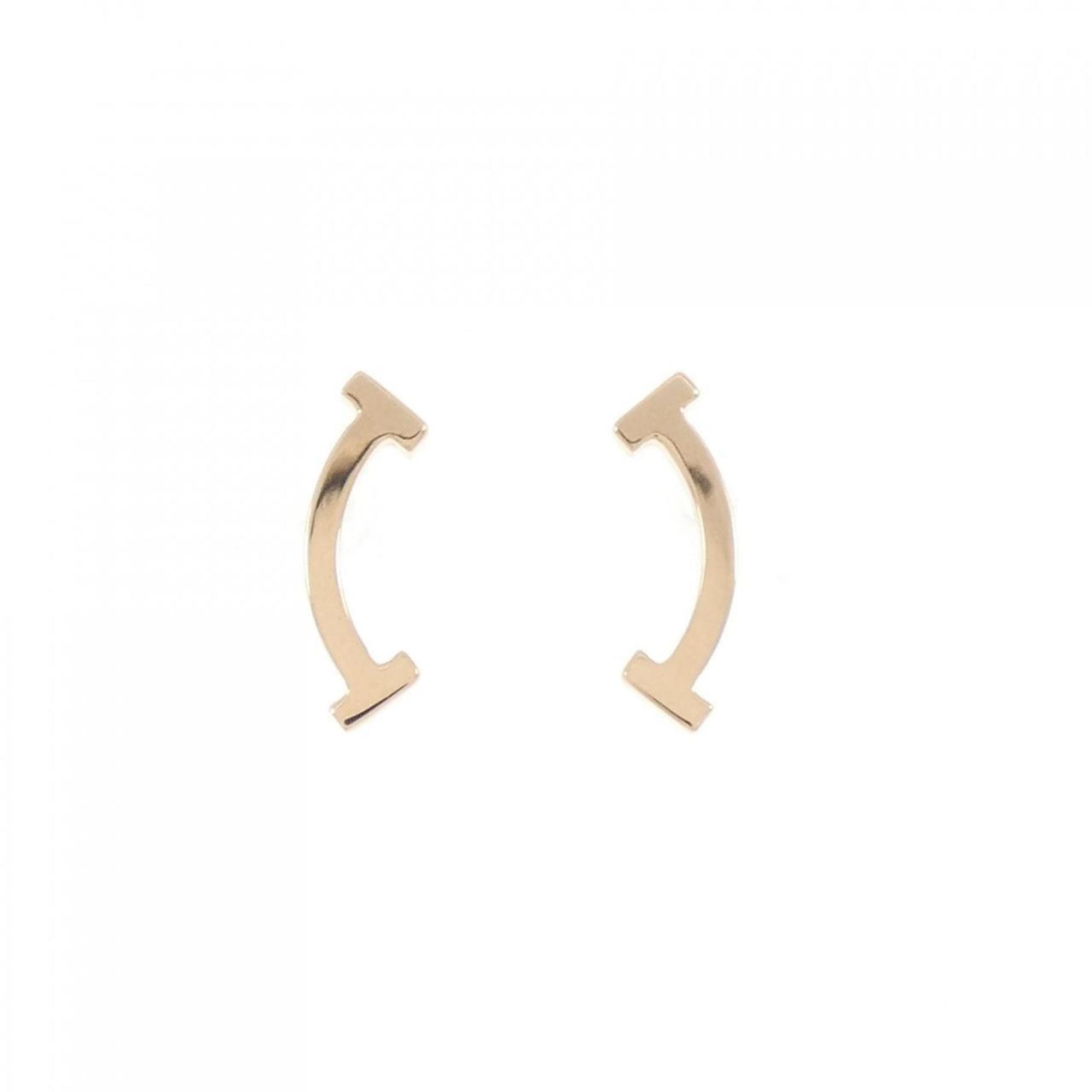 T Smile Pendant Necklace 18K Rose Gold Earrings 18K Rose Gold